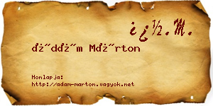 Ádám Márton névjegykártya