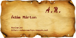 Ádám Márton névjegykártya