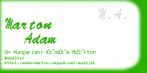 marton adam business card